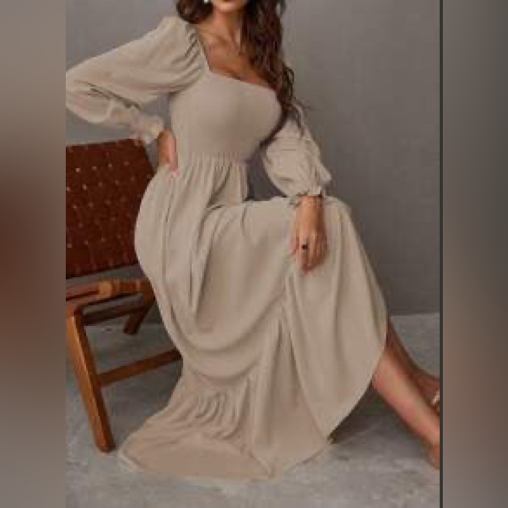 Elegant Cream Maxi Dress